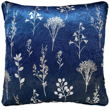 Fleur Cushion Cover Luxury Floral Double Sided Chair Navy