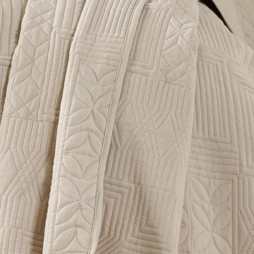 Catherine Lansfield Geometric Quilted Bedspread, 220x230cm, Folkstone Natural