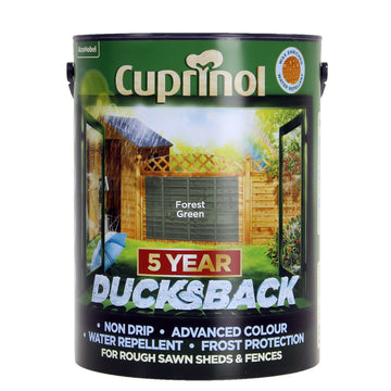 Cuprinol 5 Litre Ducksback Weatherproof Fence Paint - Forest Green