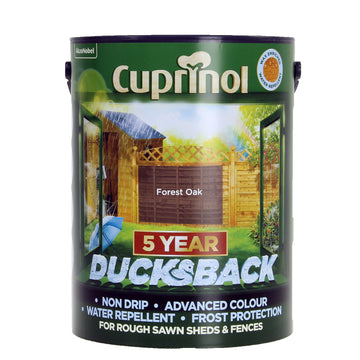 Cuprinol 5 Litre Ducksback Weatherproof Fence Paint - Forest Oak