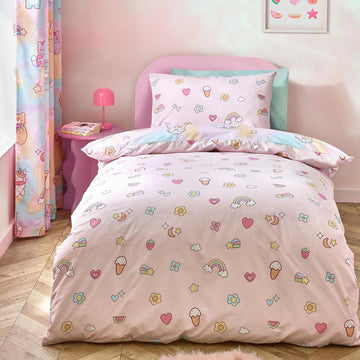 Catherine Lansfield Kids Forever Together Duvet Cover Set, Single, Pink