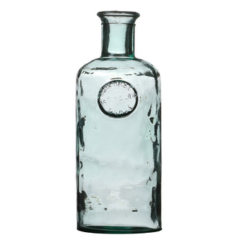 33cm Blue Round Recycled Glass Retro Flower Vase