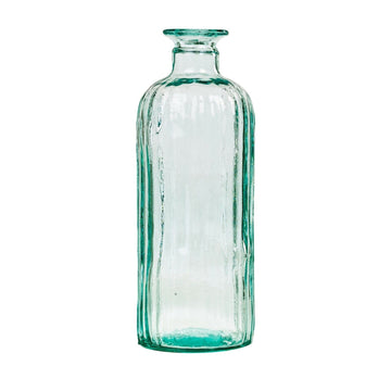 27cm Retro Recycled Glass Green Bud Neck Table Vase