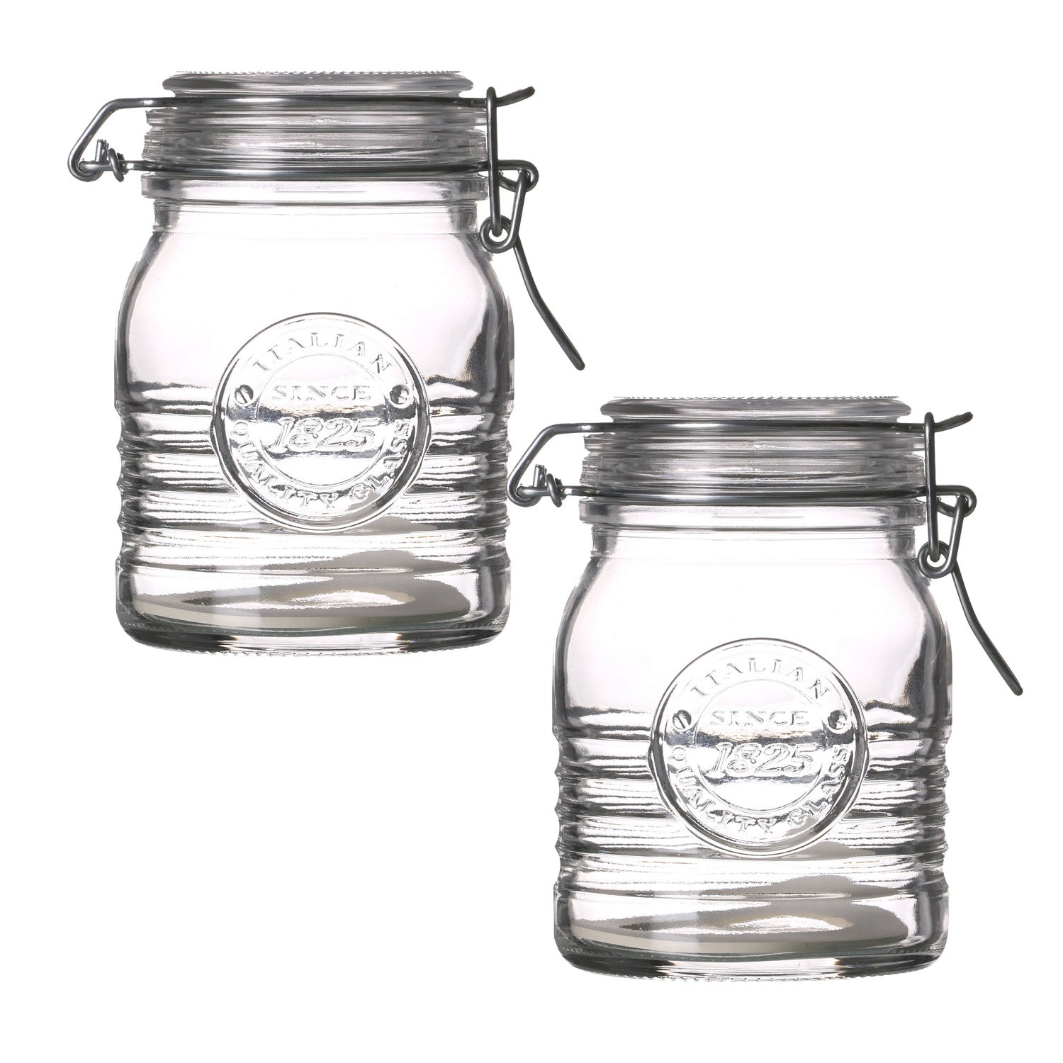 2pc Bormioli Rocco Officina 1825 500ml Airtight Clip Top Jar