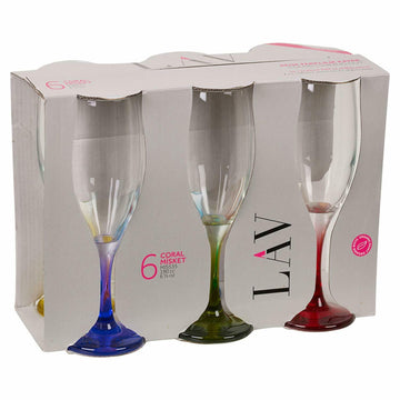 Set Of 6 190ml Cocktail Champagne Coloured Stem Glasses