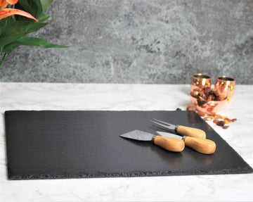 2 x Natural Slate Cheese Food Serving Boards Platters 30 x 40cm