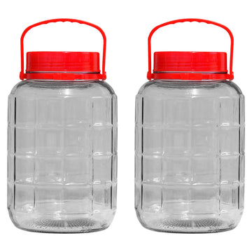 Set of 2 3L Glass Preserving Jars with Lid & Handle