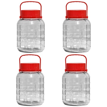 Set of 4 2L Glass Preserving Jars with Lid & Handle