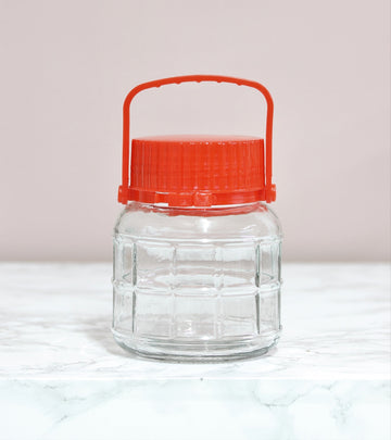 Set of 4 1L Glass Preserving Jars with Lid & Handle