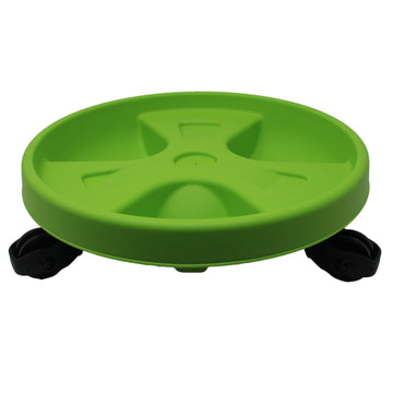 30cm Green Round Plant Pot Saucer Trolley Holder With Wheels