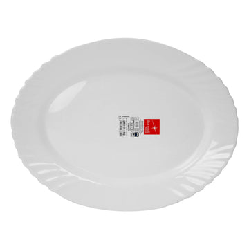 36x26 cm Tempered Opal Glass Oval Plate Platter Server