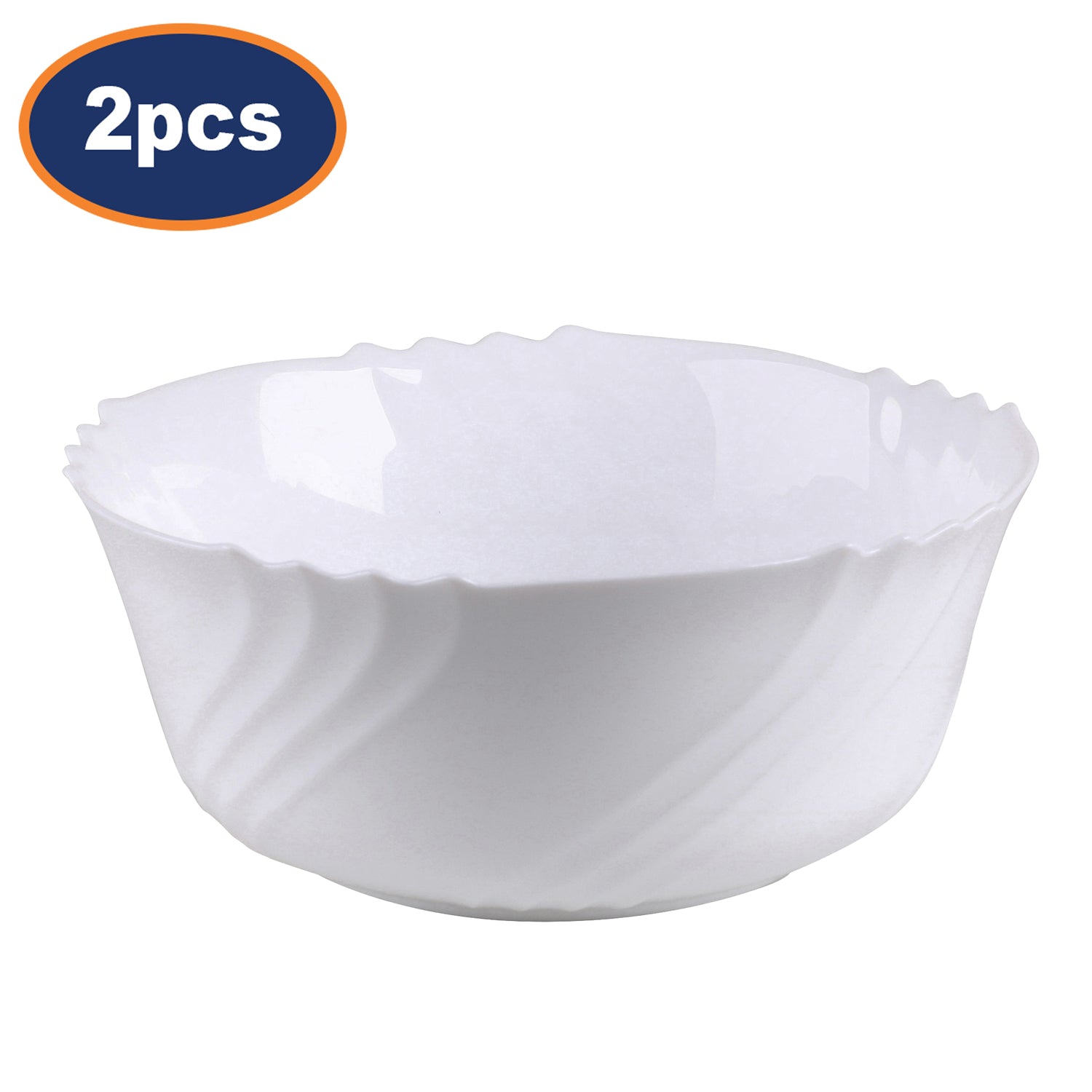 2Pcs Bormioli Rocco Ebro 22.5cm White Mixing Bowls