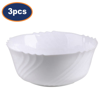 3Pcs Bormioli Rocco Ebro 22.5cm White Mixing Bowls