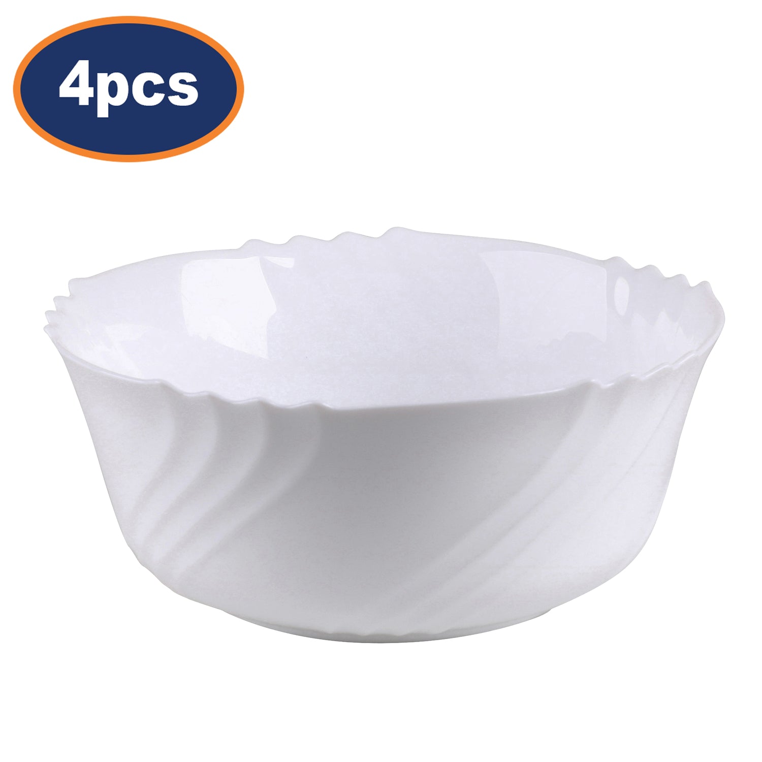 4Pcs Bormioli Rocco Ebro 22.5cm White Mixing Bowls