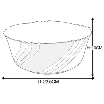 3Pcs Bormioli Rocco Ebro 22.5cm White Mixing Bowls