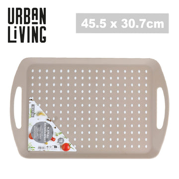 Rectangular Taupe Non Slip Serving Tray