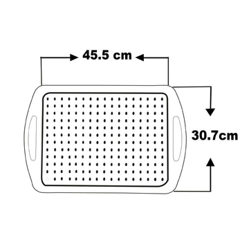 Rectangular Taupe Non Slip Serving Tray