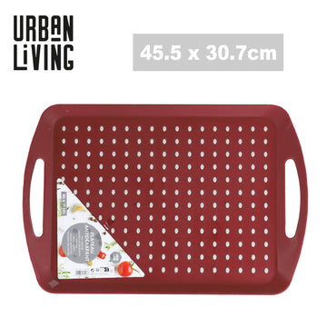 Rectangular Red Non Slip Serving Tray