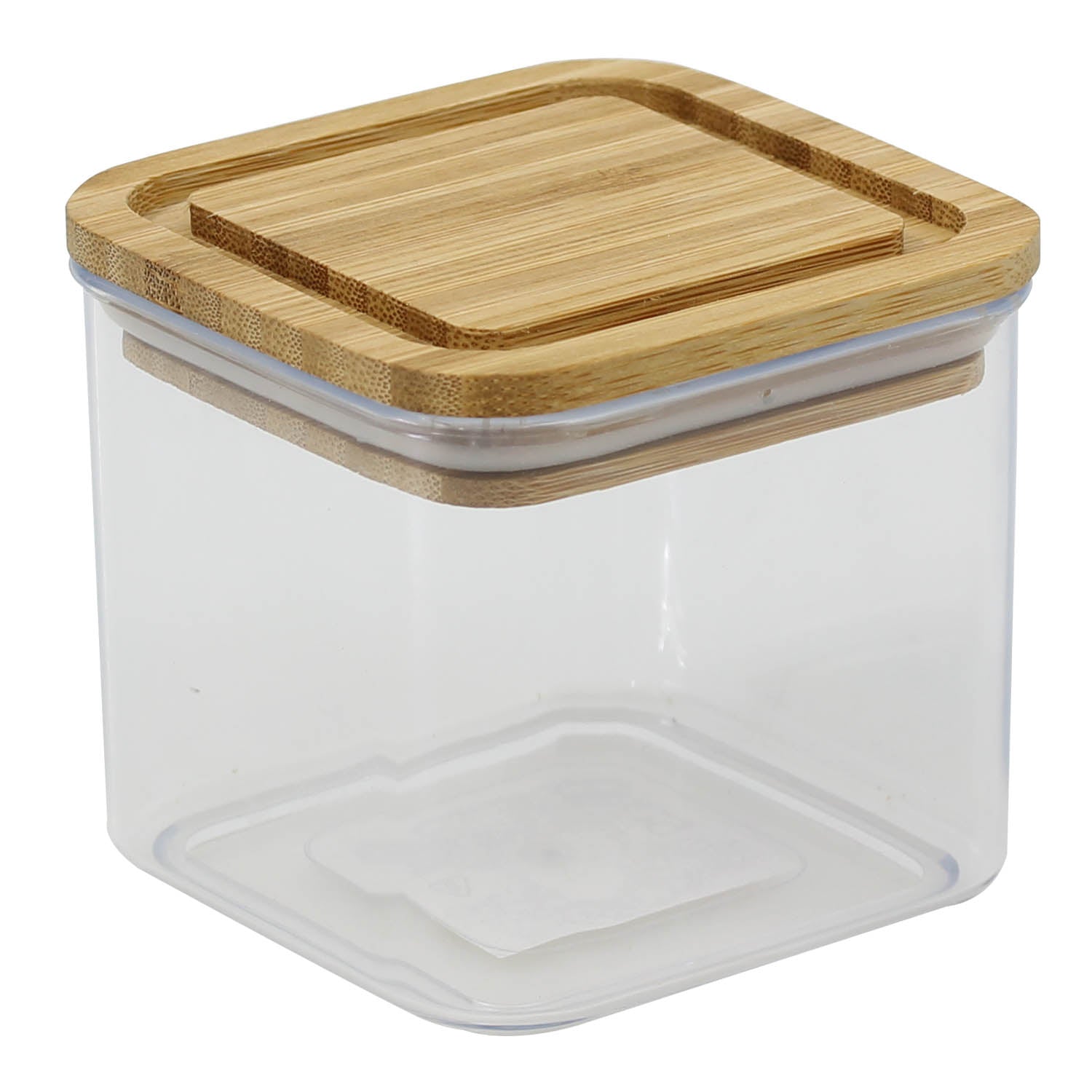 Urban Living 500ml Square Plastic Wooden Lid Storage Box