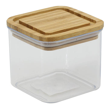 Urban Living 1L Square Plastic Wooden Lid Storage Box