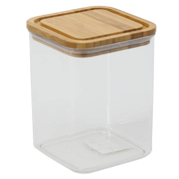 Urban Living 1.7L Square Plastic Wooden Lid Storage Box