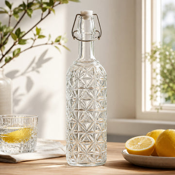 720ml Airtight with Clip Top Glass Water Bottle