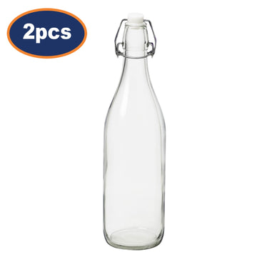 2Pcs 1000ML Vintage Preserving Glass Bottle with Clip Top Lid