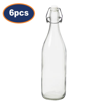 6Pcs 1000ML Vintage Preserving Glass Bottle with Clip Top Lid