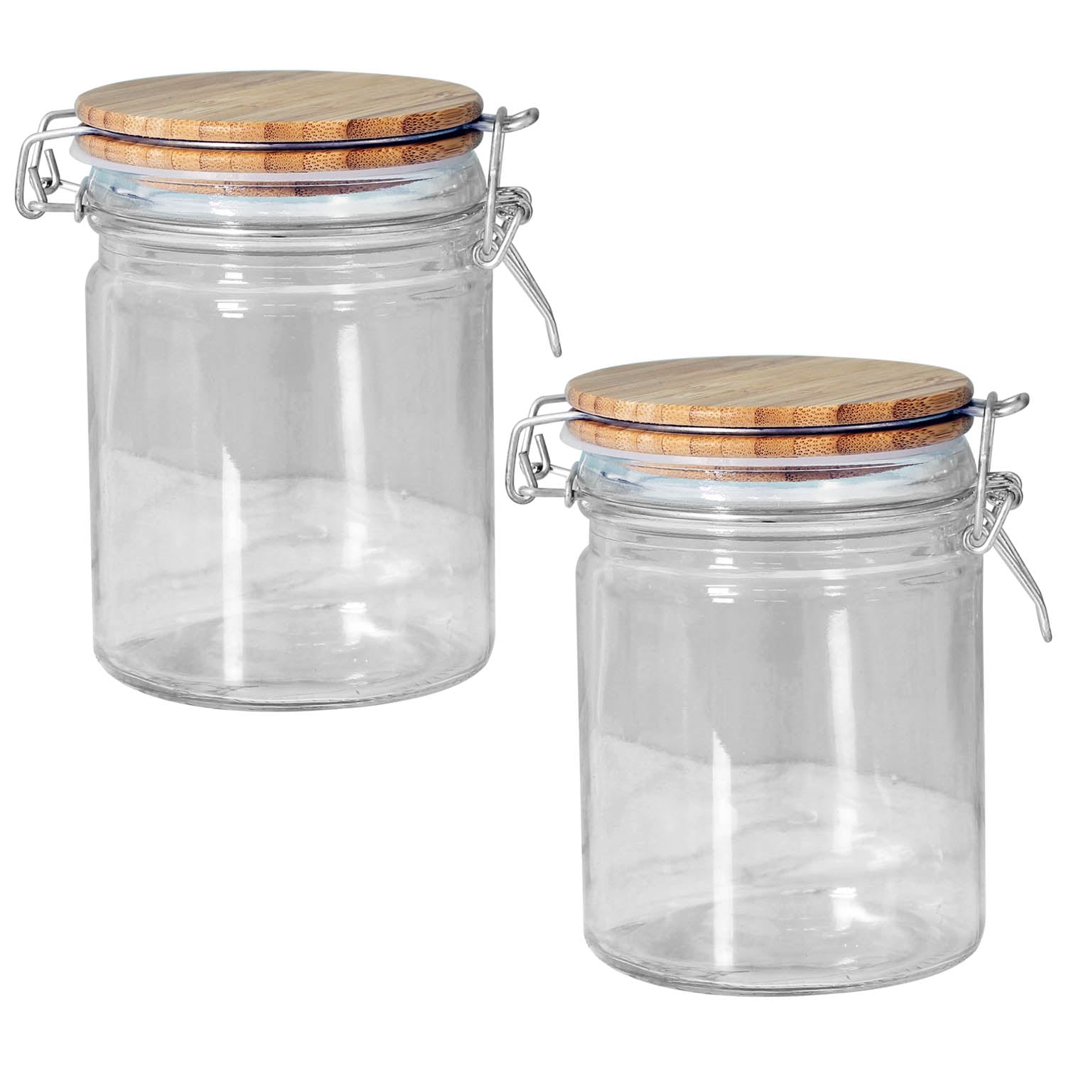 Set Of 2 700ml Airtight Glass Storage Jar