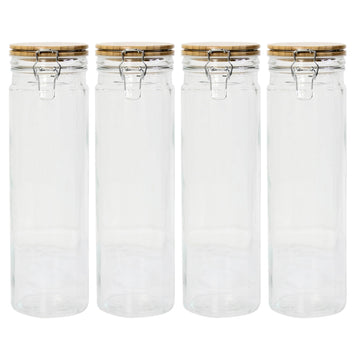 Set Of 4 1.9L Airtight Glass Storage Jar