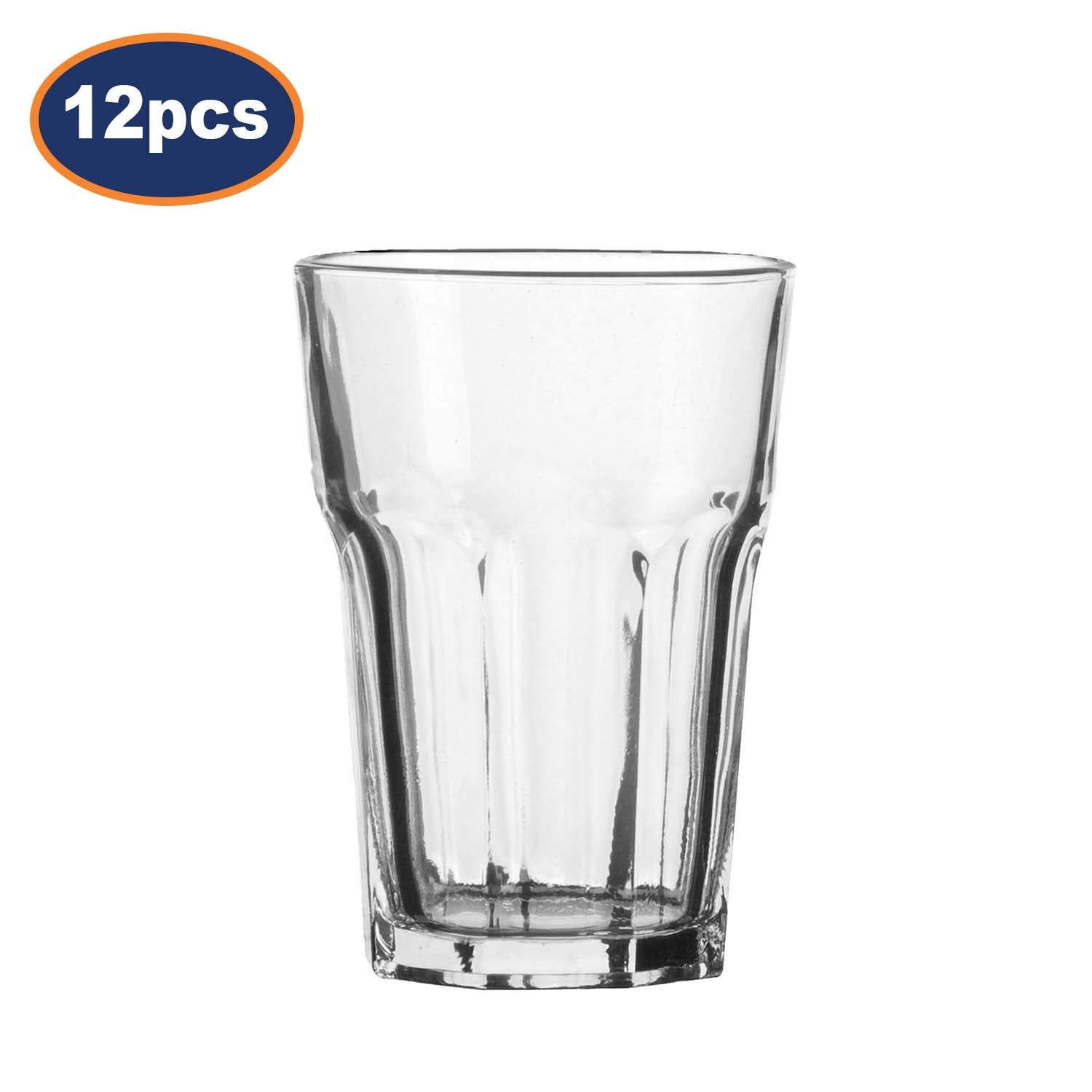 Set of 12 Transparent Glass 350ml Vegas Tumblers
