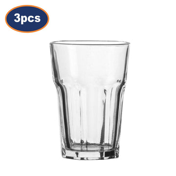 Set of 3 Transparent Glass 350ml Vegas Tumblers