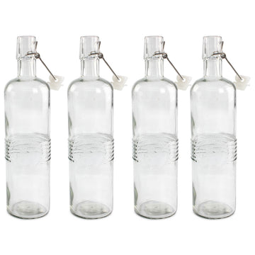 Set Of 4 750ml Vintage Airtight Preserving Glass Bottle