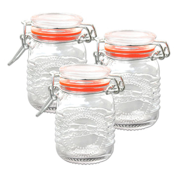 3pcs 70ml Basic Glass Spice Clip Top Jar