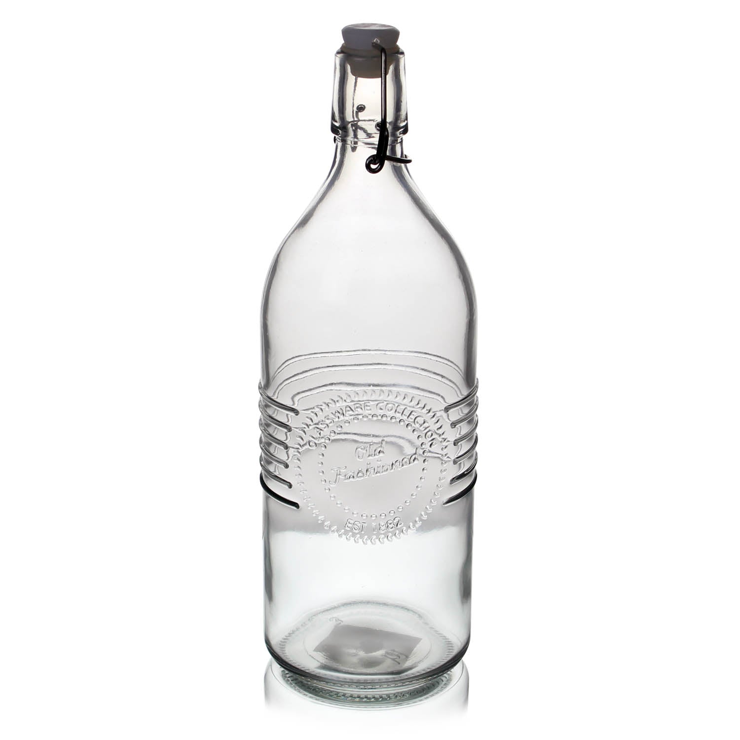 Urban Living 1 Litre Vintage Style Clip Top Glass Bottle