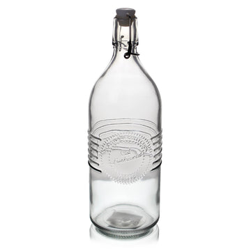 2pc Urban Living 1 Litre Vintage Style Clip Top Glass Bottle