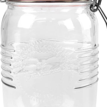 1 Litre Stainless Steel Clip Top Preserving Glass Jar