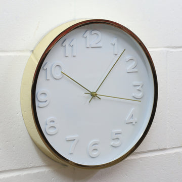 30cm Analogue Gold Rim Wall Clock