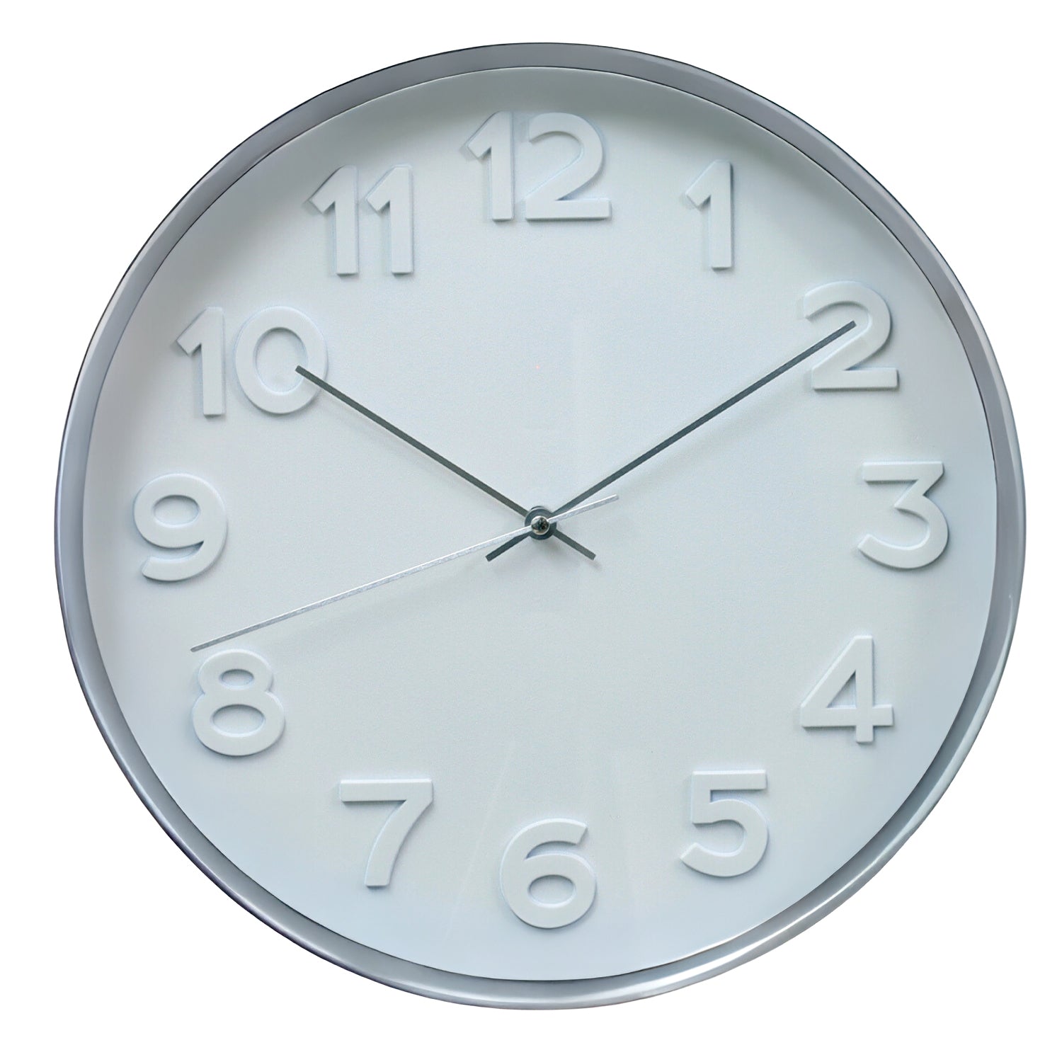 30cm Analogue Silver Wall Clock