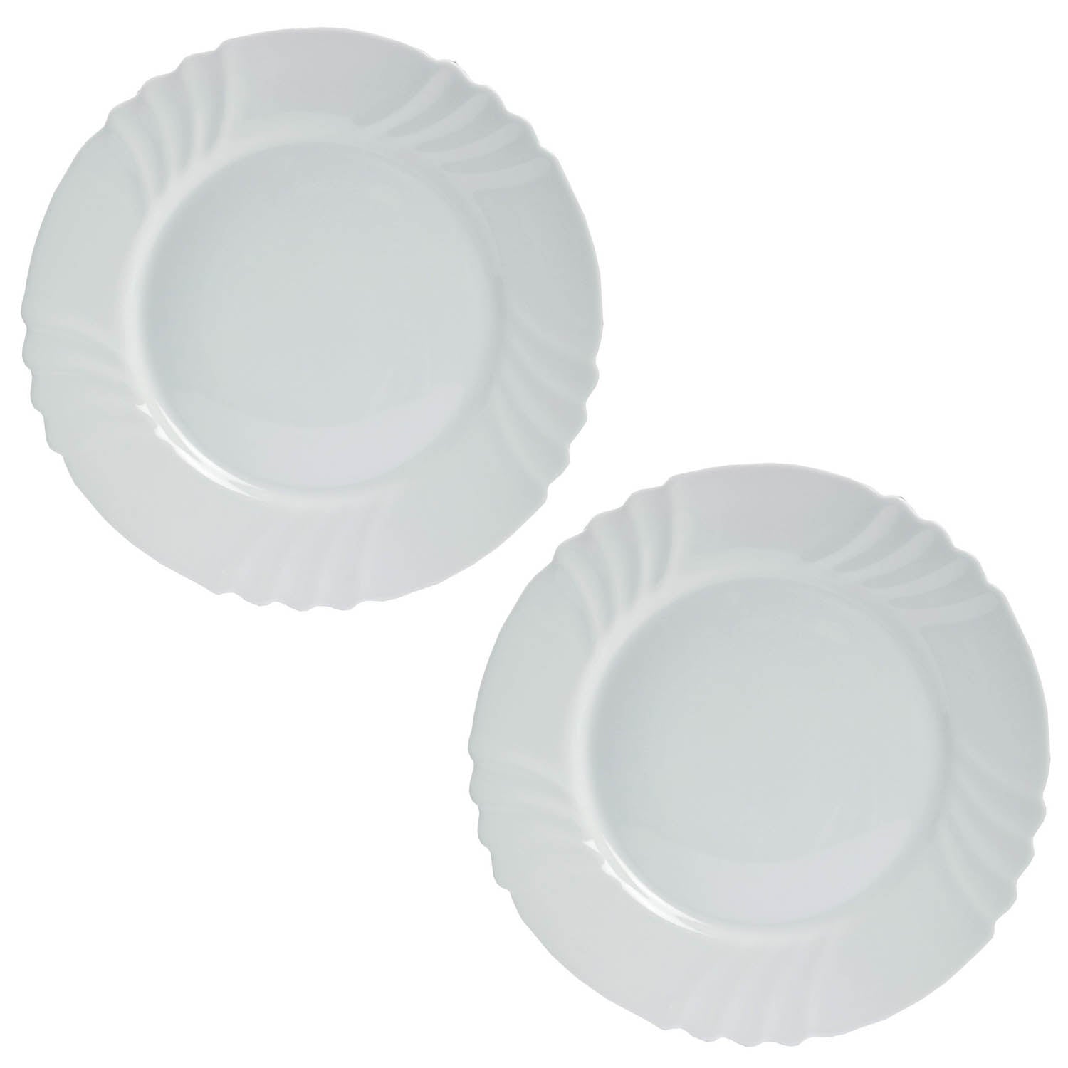 2Pcs Bormioli Rocco 25.5cm Opal Glass Plate Set