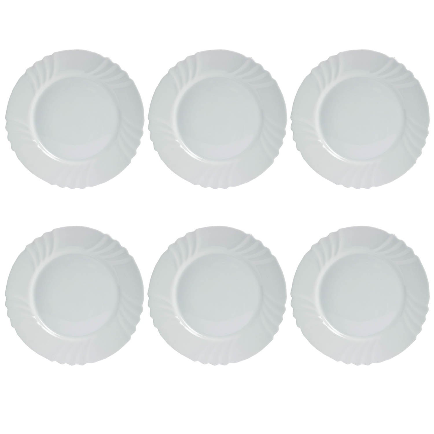 6Pcs Bormioli Rocco 25.5cm Opal Glass Plate Set