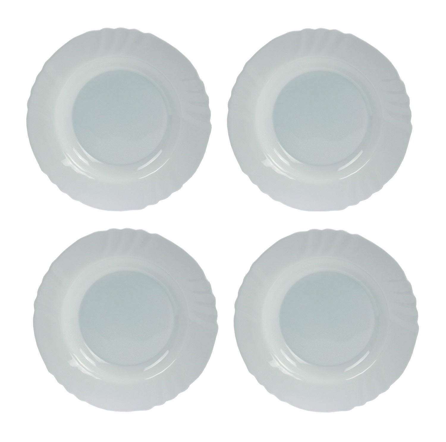 Set Of 4 Bormioli Rocco 23cm Opal Glass Plate