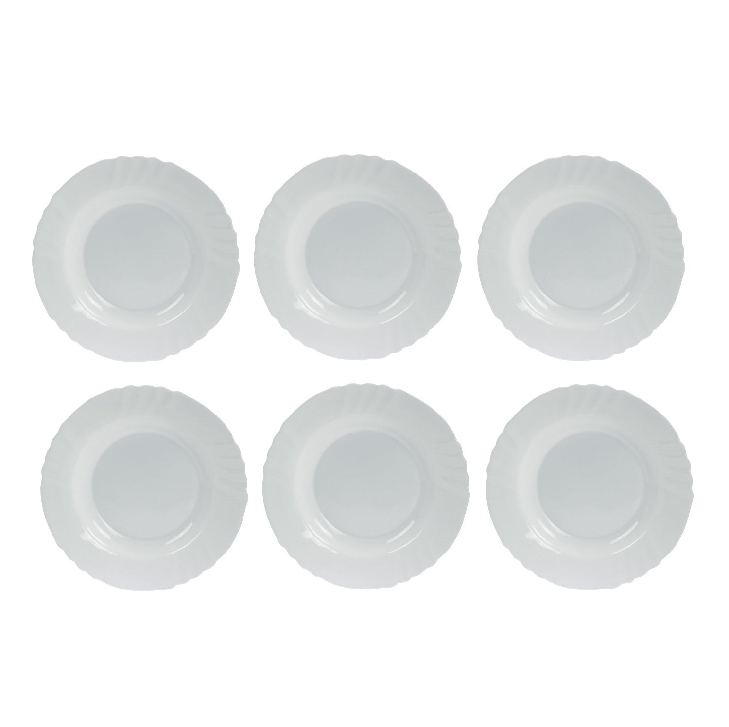 Set Of 6 Bormioli Rocco 23cm Opal Glass Plate
