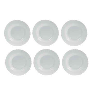 Set Of 6 Bormioli Rocco 23cm Opal Glass Plate