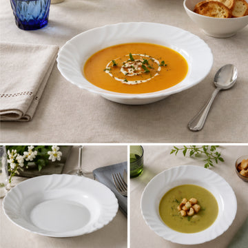 Set Of 6 Bormioli Rocco 23cm Opal Glass Plate
