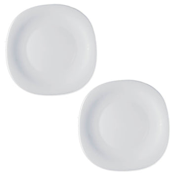 Set of 2 Bormioli Rocco 22cm Square Opal Glass Plate