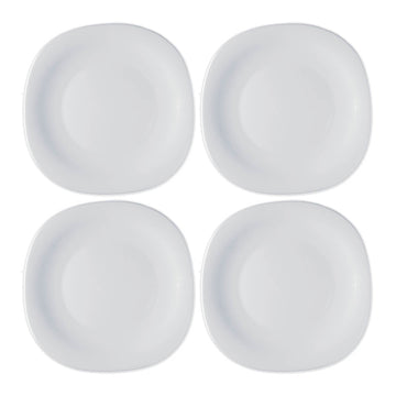 Set Of 4 Bormioli Rocco 22cm Square Opal Glass Plate