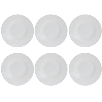 Set Of 6 Bormioli Rocco Toledo 23cm Opal Glass Plates