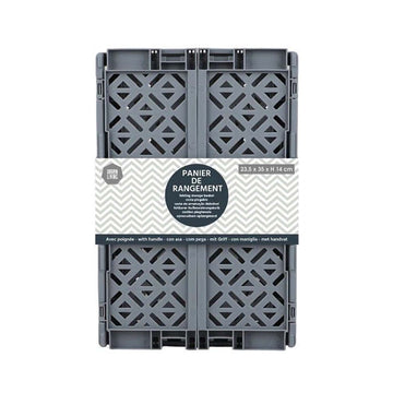 Grey Plastic Stacking Small Folding Crate