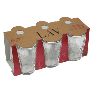 6 X LAV Embossed Fruit Glass Tumbler Set